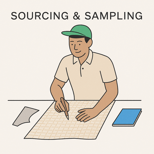 Illustration for Sourcing & Sampling services.